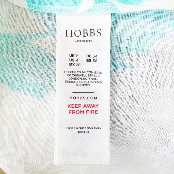 NWT Hobbs Daria Floral Linen Dress SIze US 4 - Picture 11 of 12